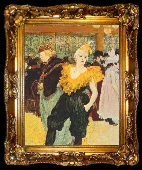 framed  Henri de toulouse-lautrec Klaunka Cha  ao v Moulin Rouge, ta009-2